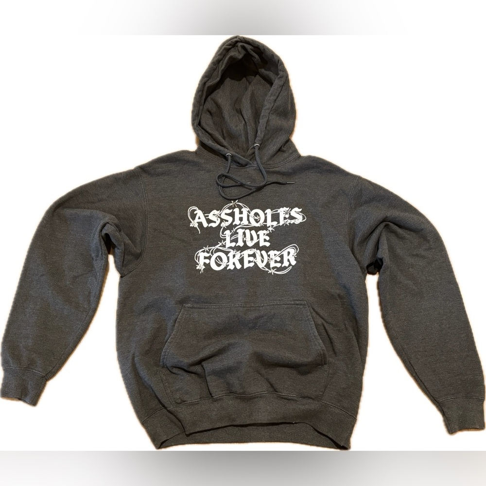 Unisex Gray Graphic Hoodie - Medium